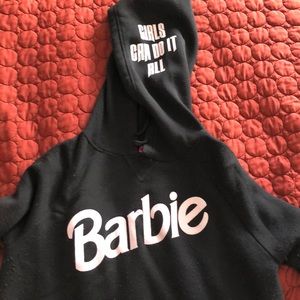 cropped barbie hoodie